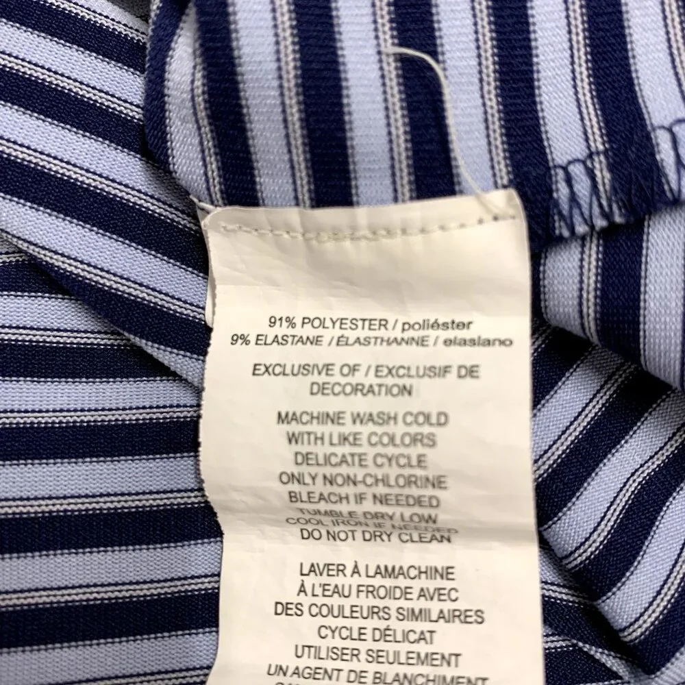 Callaway Polo Shirt Mens Large Blue White Striped Opti-Dri Performance Golf Top - Picture 4 of 9